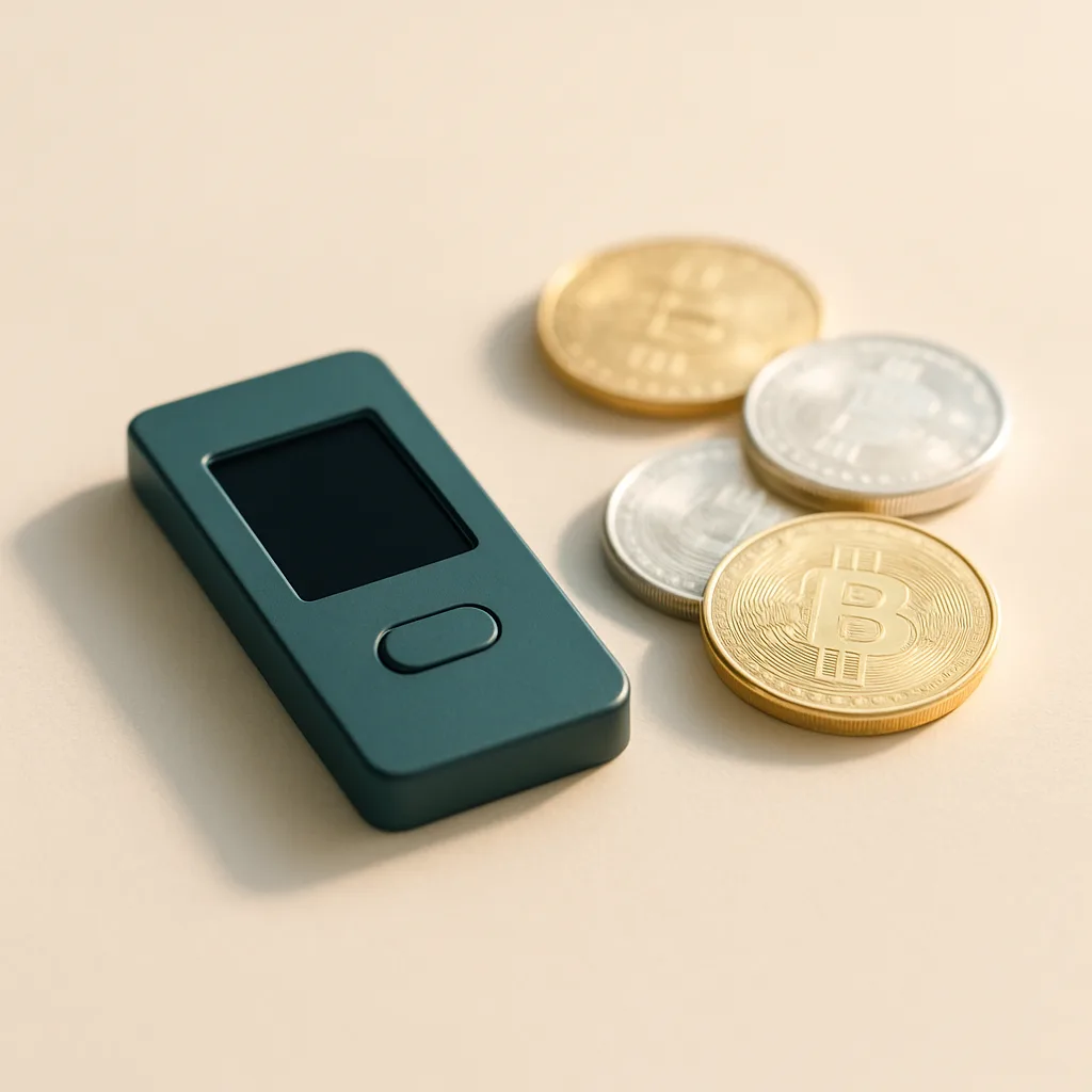 A crypto hardware wallet and coins